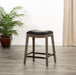 Durango Bonded Leather Saddle Stool, 24" Counter Stool or 30" Bar Stool 24" Counter Height Weathered Gray Black Leather