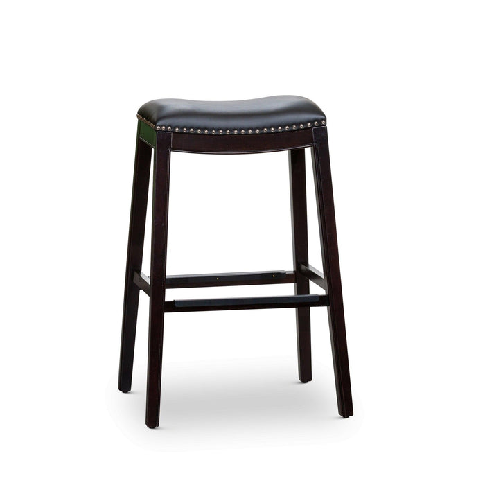 Durango Bonded Leather Saddle Stool, 24" Counter Stool or 30" Bar Stool 30" Bar Height Espresso Black Leather