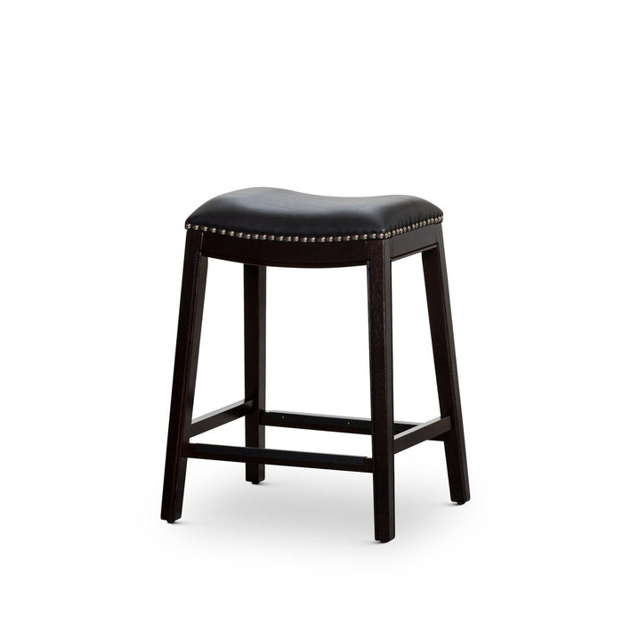 Durango Bonded Leather Saddle Stool, 24" Counter Stool or 30" Bar Stool 24" Counter Height Espresso Black Leather