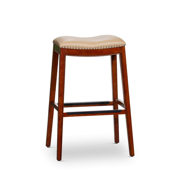 Durango Bonded Leather Saddle Stool, 24" Counter Stool or 30" Bar Stool 30" Bar Height Cherry Bone Leather