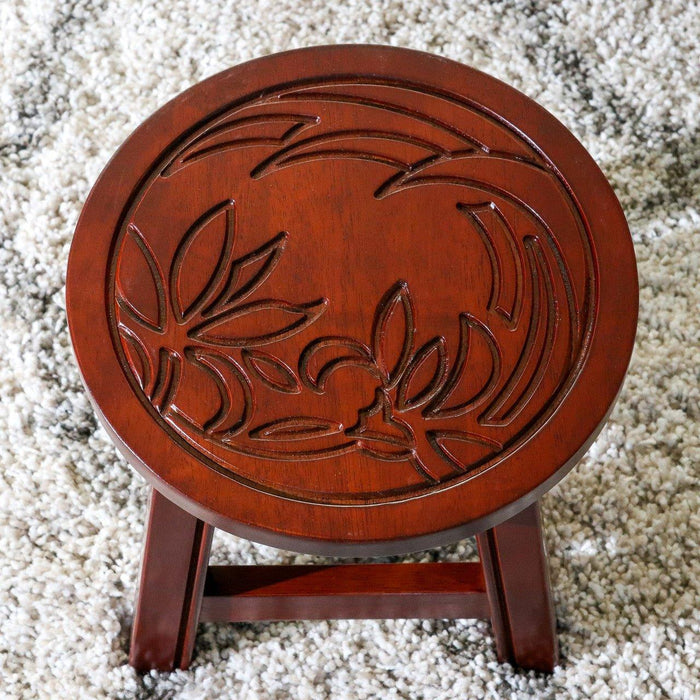 Fairplay Carved Wooden Step Stool