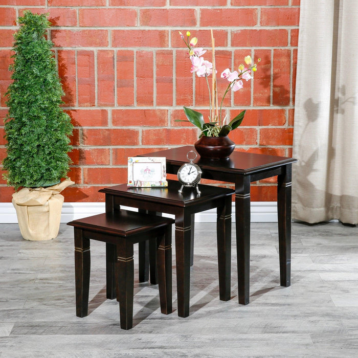 Golden 3-Piece Nesting Table Set