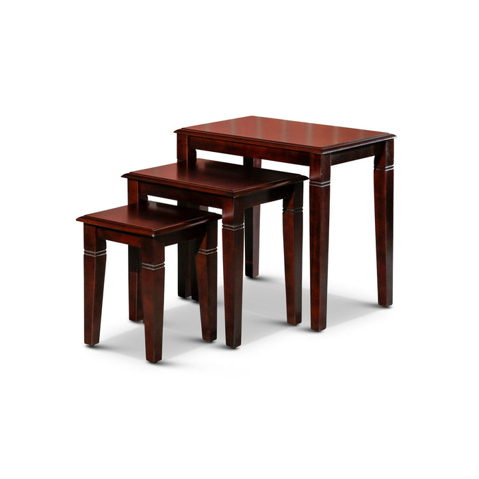 Golden 3-Piece Nesting Table Set Dark Brown