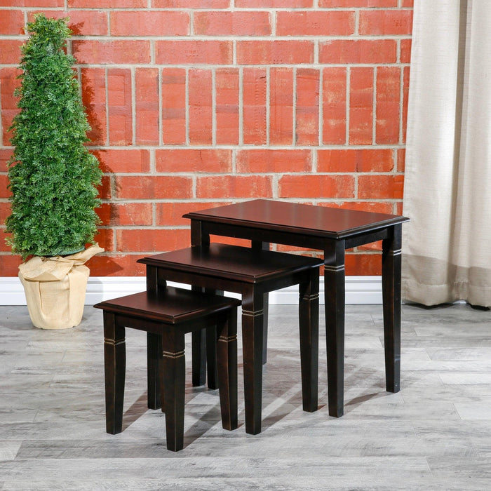 Golden 3-Piece Nesting Table Set