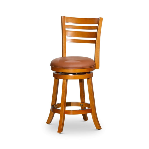 Granby Leather 4-Slat Back Swivel Stool, 30" Bar Stool or 24” - DTYStore