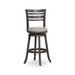 Granby Premium Fabric 4-Slat Back Swivel Stool, 24” Counter Stool or 30" Bar Stool 30" Bar Height Weathered Gray Beige Fabric