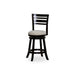 Granby Premium Fabric 4-Slat Back Swivel Stool, 24” Counter Stool or 30" Bar Stool 24" Counter Height Espresso Beige Fabric