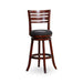 Granby Premium Fabric 4-Slat Back Swivel Stool, 24” Counter Stool or 30" Bar Stool 30" Bar Height Cherry Charcoal Fabric