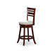 Granby Premium Fabric 4-Slat Back Swivel Stool, 24” Counter Stool or 30" Bar Stool 24" Counter Height Cherry Beige Fabric