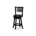 Granby Premium Fabric 4-Slat Back Swivel Stool, 24” Counter Stool or 30" Bar Stool 24" Counter Height Espresso Charcoal Fabric