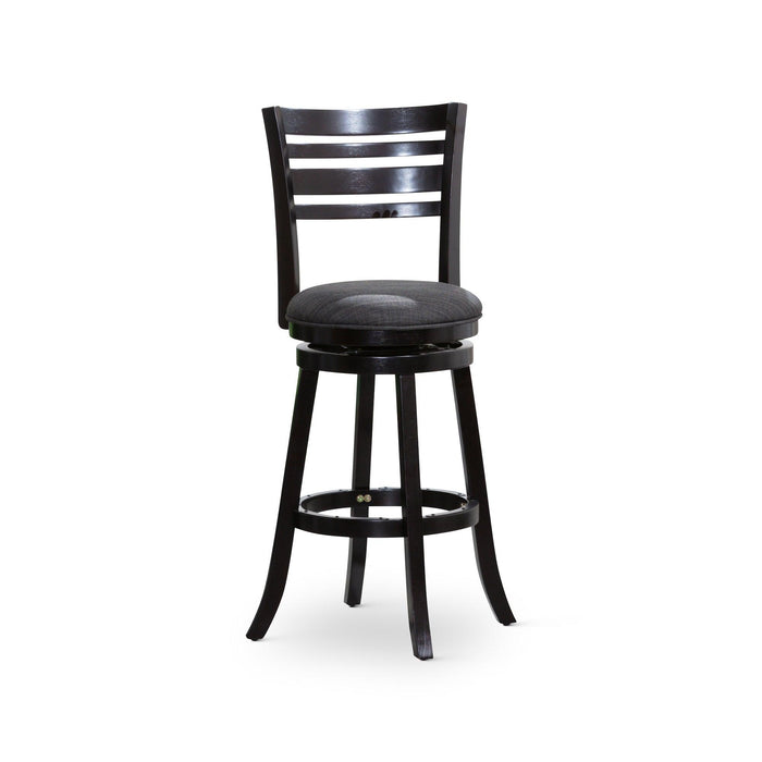 Granby Premium Fabric 4-Slat Back Swivel Stool, 24” Counter Stool or 30" Bar Stool 30" Bar Height Espresso Charcoal Fabric