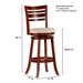 Granby Premium Fabric 4-Slat Back Swivel Stool, 24” Counter Stool or 30" Bar Stool