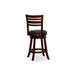 Granby Premium Fabric 4-Slat Back Swivel Stool, 24” Counter Stool or 30" Bar Stool 24" Counter Height Cherry Charcoal Fabric