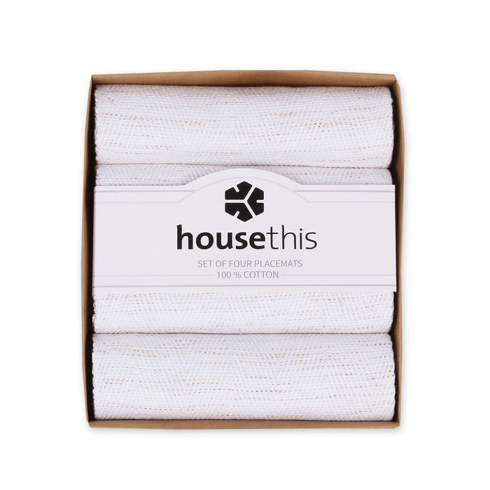 House This ® 100% Cotton Luxe Placemats, Set of 4 White