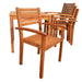 Leadville Eucalyptus Outdoor Square Dining Set With 4 Stacking Armchairs