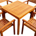 Leadville Eucalyptus Outdoor Square Dining Set With 4 Stacking Armchairs