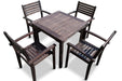 Leadville Eucalyptus Outdoor Square Dining Set With 4 Stacking Armchairs Espresso