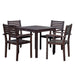 Leadville Eucalyptus Outdoor Square Dining Set With 4 Stacking Armchairs