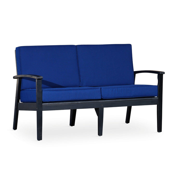 Longs Peak Eucalyptus Loveseat with Cushion Espresso Navy