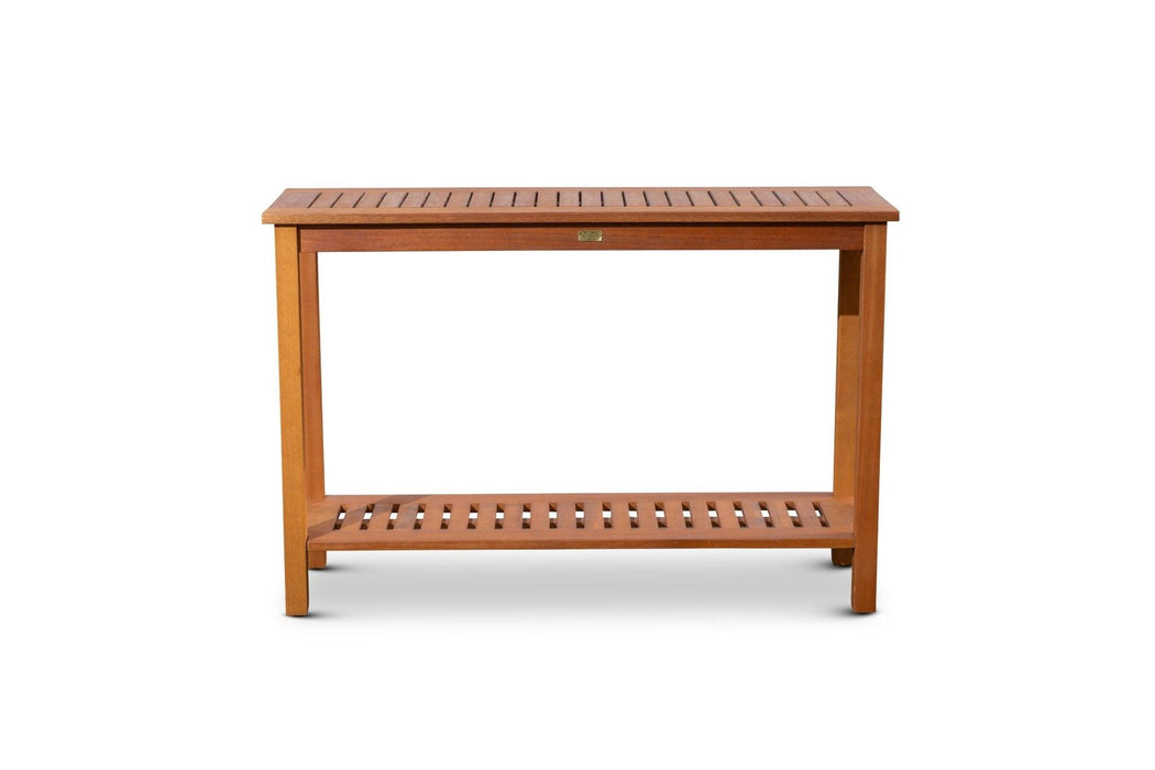 Longs Peak Eucalyptus Outdoor Console Table Natural Oil