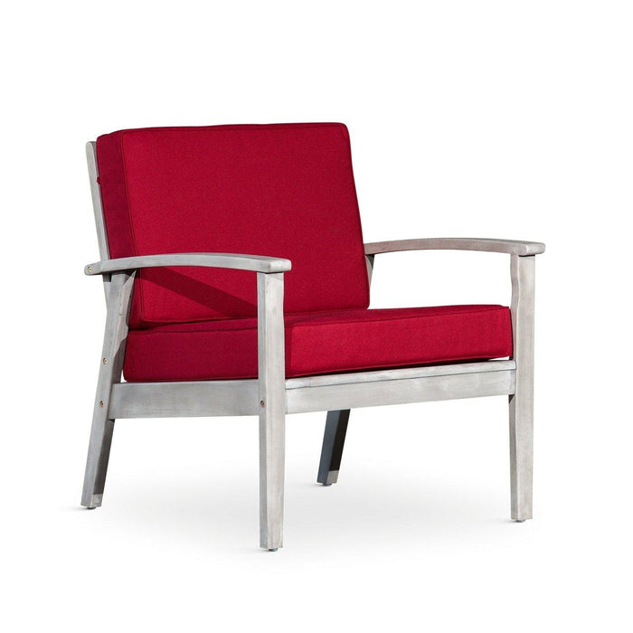 Longs Peak Eucalyptus Outdoor Deep Seat Chair with Cushions