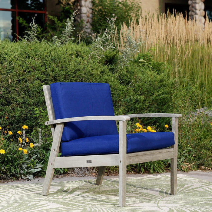 Longs Peak Eucalyptus Outdoor Deep Seat Chair with Cushions