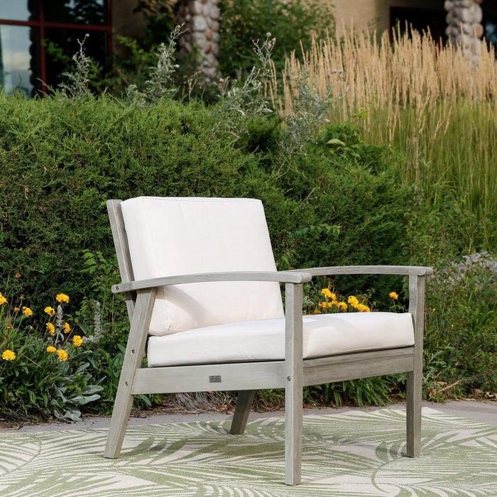 Longs Peak Eucalyptus Outdoor Deep Seat Chair with Cushions