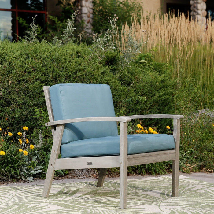 Longs Peak Eucalyptus Outdoor Deep Seat Chair with Cushions