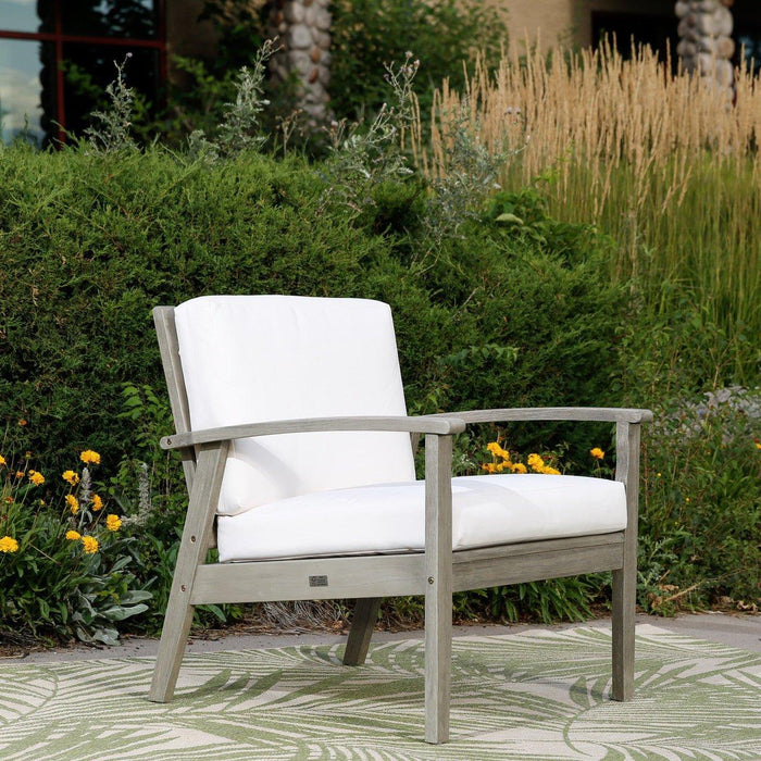 Longs Peak Eucalyptus Outdoor Deep Seat Chair with Cushions