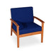 Longs Peak Eucalyptus Outdoor Deep Seat Chair with Cushions Natural Oil Navy