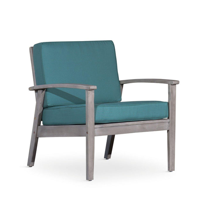 Longs Peak Eucalyptus Outdoor Deep Seat Chair with Cushions