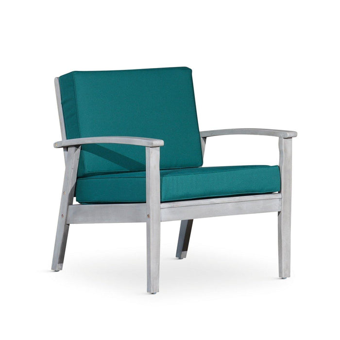 Longs Peak Eucalyptus Outdoor Deep Seat Chair with Cushions