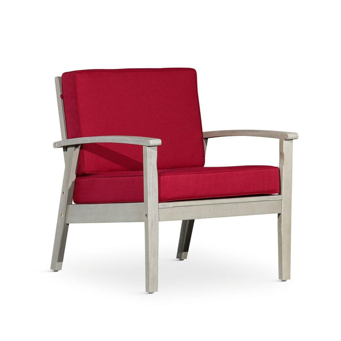 Longs Peak Eucalyptus Outdoor Deep Seat Chair with Cushions