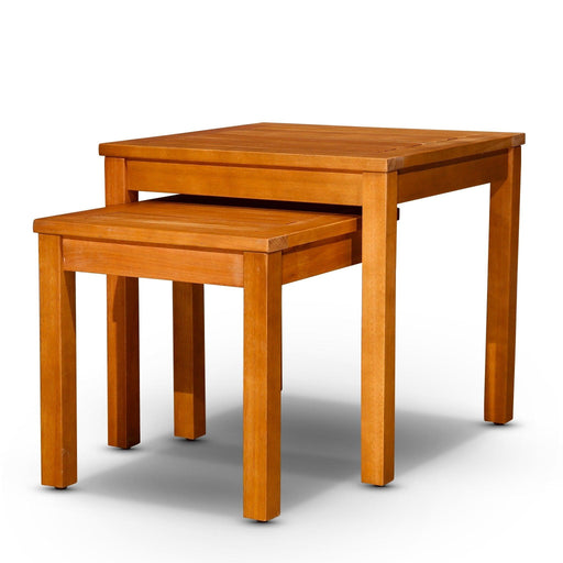 Longs Peak Eucalyptus Outdoor Nesting Tables 2-Piece Set - DTYStore