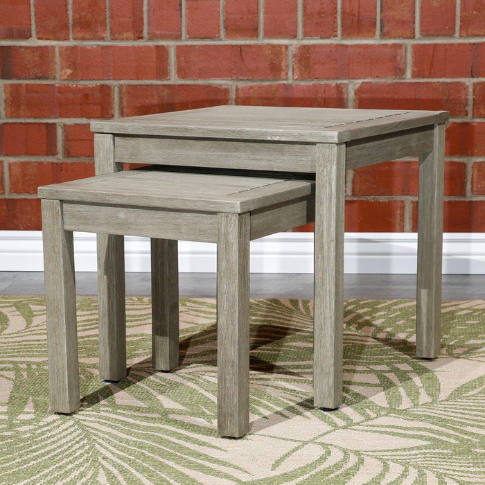 Longs Peak Eucalyptus Outdoor Nesting Tables 2-Piece Set