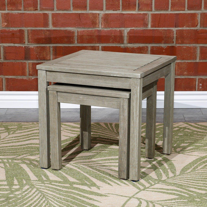 Longs Peak Eucalyptus Outdoor Nesting Tables 2-Piece Set