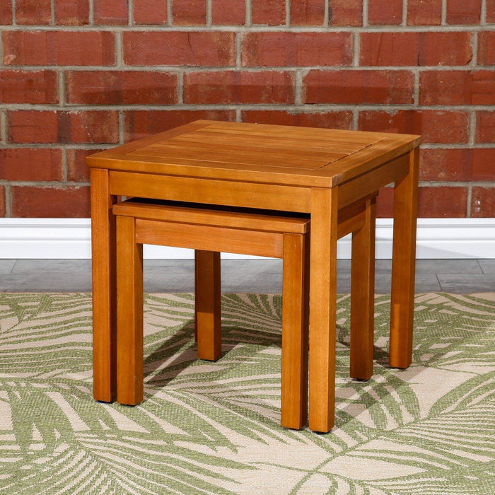 Longs Peak Eucalyptus Outdoor Nesting Tables 2-Piece Set