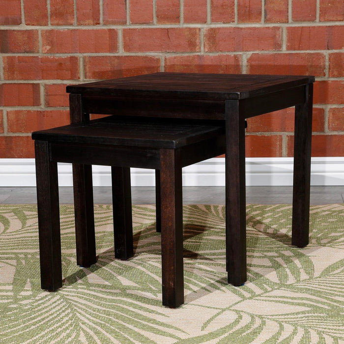 Longs Peak Eucalyptus Outdoor Nesting Tables 2-Piece Set