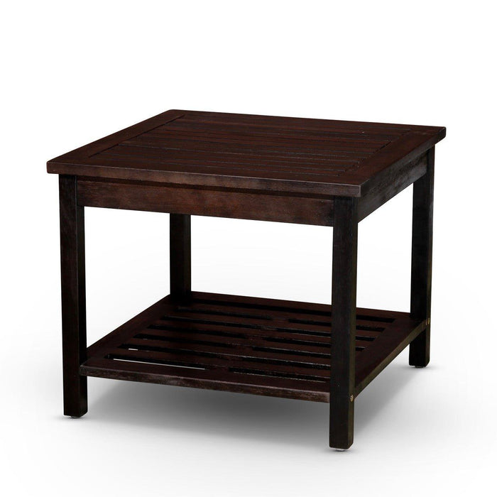 Longs Peak Eucalyptus Outdoor Two Shelf Side Table