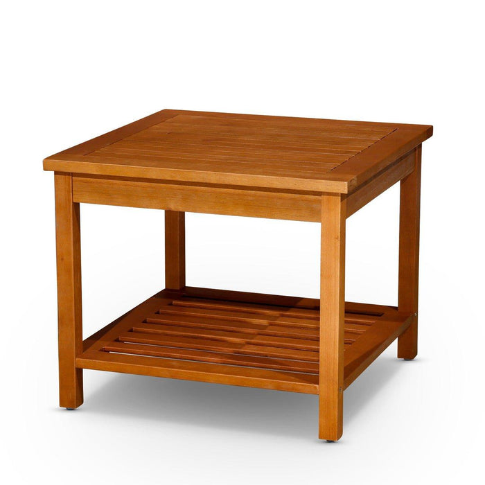 Longs Peak Eucalyptus Outdoor Two Shelf Side Table