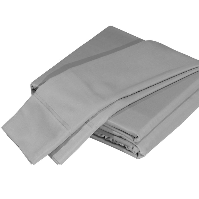 Luxuriously Soft 100% Organic Bamboo 4-Piece Sheet Set, Oeko-TEX Certified Twin Silver Gray