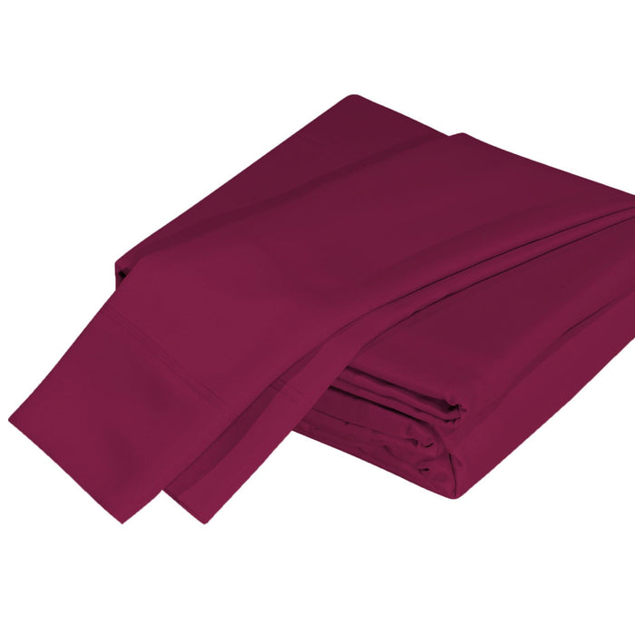 Luxuriously Soft 100% Organic Bamboo 4-Piece Sheet Set, Oeko-TEX Certified Split King Merlot