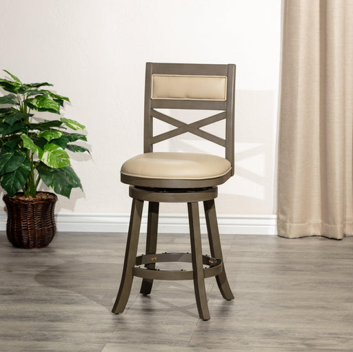 Meeker Bonded Leather X Back Swivel Stool, 24" Counter Stool or 30" Bar Stool - DTYStore