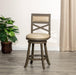 Meeker Bonded Leather X Back Swivel Stool, 24" Counter Stool or 30" Bar Stool 24" Counter Height Weathered Gray French Gray Leather