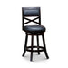 Meeker Bonded Leather X Back Swivel Stool, 24" Counter Stool or 30" Bar Stool 24" Counter Height Espresso Black Leather