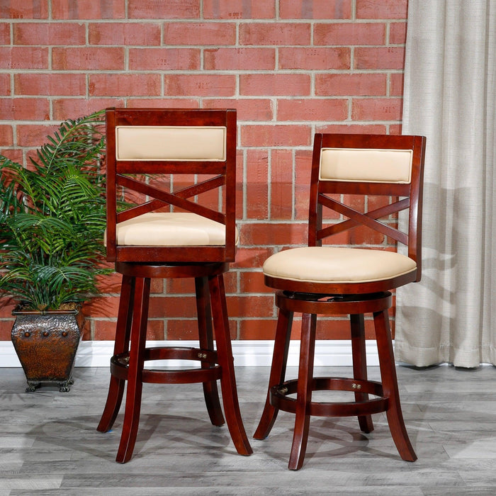 Meeker Bonded Leather X Back Swivel Stool, 24" Counter Stool or 30" Bar Stool