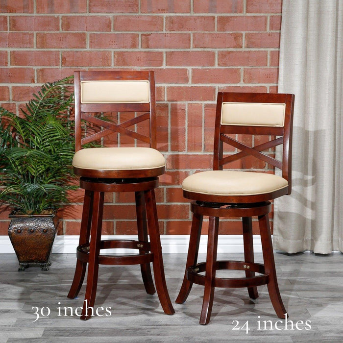 Meeker Bonded Leather X Back Swivel Stool, 24" Counter Stool or 30" Bar Stool