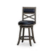 Meeker Bonded Leather X Back Swivel Stool, 24" Counter Stool or 30" Bar Stool 24" Counter Height Weathered Gray Black Leather