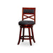 Meeker X Back Premium Fabric Swivel Stool, 30” Bar Stool or 24" Counter Stool 30" Bar Height Cherry Charcoal Fabric