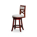 Meeker X Back Premium Fabric Swivel Stool, 30” Bar Stool or 24" Counter Stool 24" Counter Height Cherry Beige Fabric